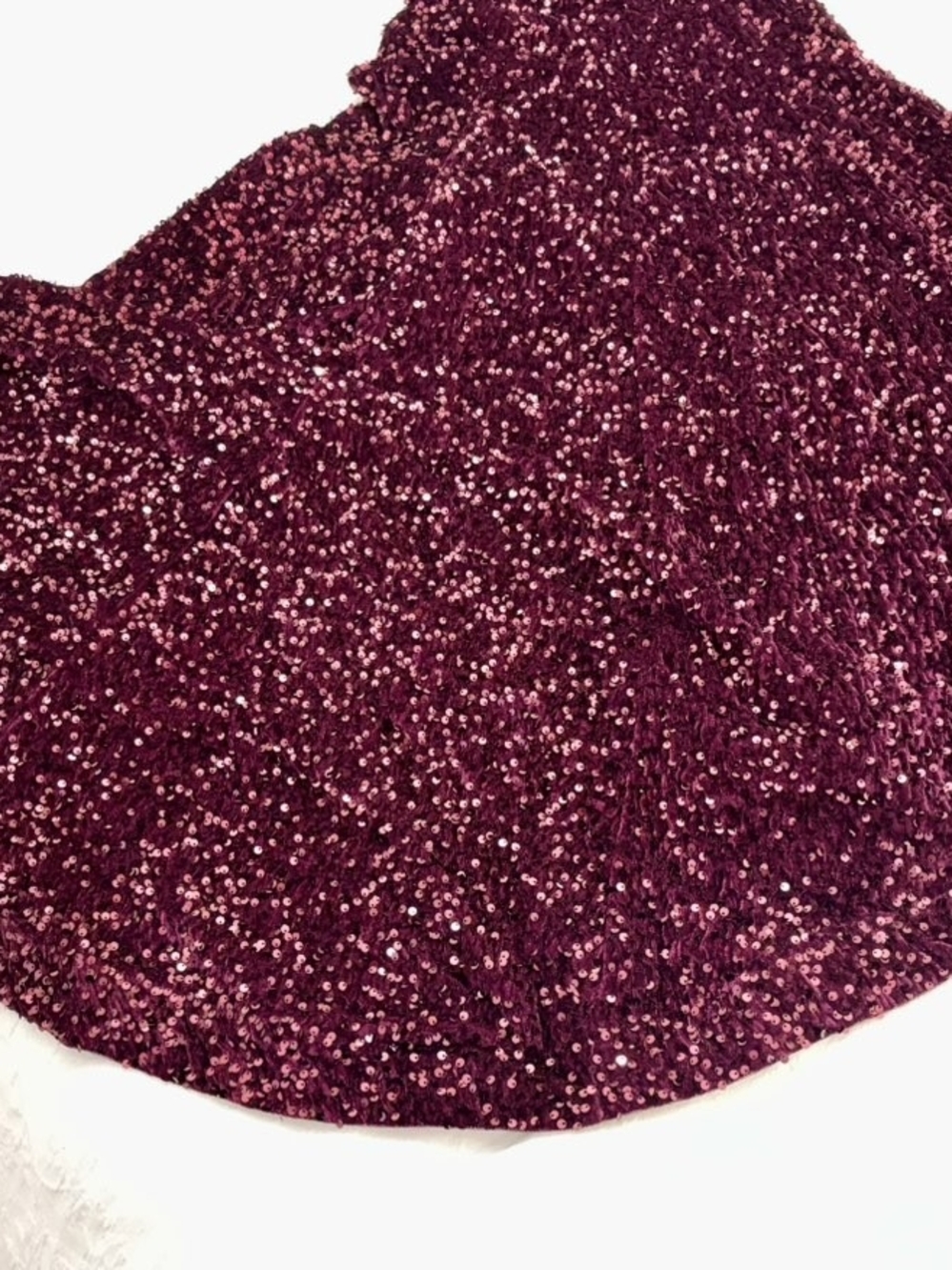 Fashion Nova Off-Shoulder Sequin Mermaid Gown in Deep Plum - Picture 2 of 4